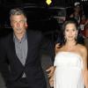 Alec Baldwin et sa femem Hilaria Thomas, enceinte, à la première de Blue Jasmin, à New York, le 22 juillet 2013.