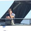 Sylvester Stallone se détend en vacances à bord d'un yacht de luxe le 1er août 2013, au large de Saint-Jean-Cap-Ferrat.