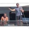 Sylvester Stallone en vacances à bord d'un yacht de luxe le 1er août 2013, au large de Saint-Jean-Cap-Ferrat.
