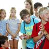 Dernier jour de stage à l'école de voile Calanva de Palma de Majorque pour les enfants de la famille royale d'Espagne, le 5 août 2013.