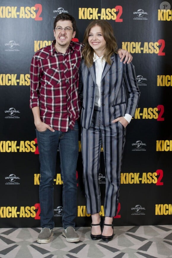 Chloë Moretz et Christopher Mintz-Plasse au photocall du film Kick-Ass 2 à Londres le 5 août 2013.