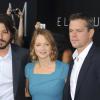 Diego Luna, Jodie Foster, Matt Damon à la première du film Elysium à Westwood, le 7 août 2013.