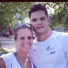 Laure Manaudou et Florent Manaudou à Barcelone le 2 août 2013