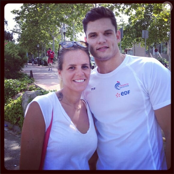 Laure Manaudou et Florent Manaudou à Barcelone le 2 août 2013