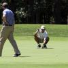 Barack Obama en vacances en pleine partie de golf sur le Farm Neck Golf Club de Oak Bluffs, le 11 août 2013
