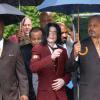 Michael Jackson lors de son procès à Santa Maria, le 27 avril 2005.