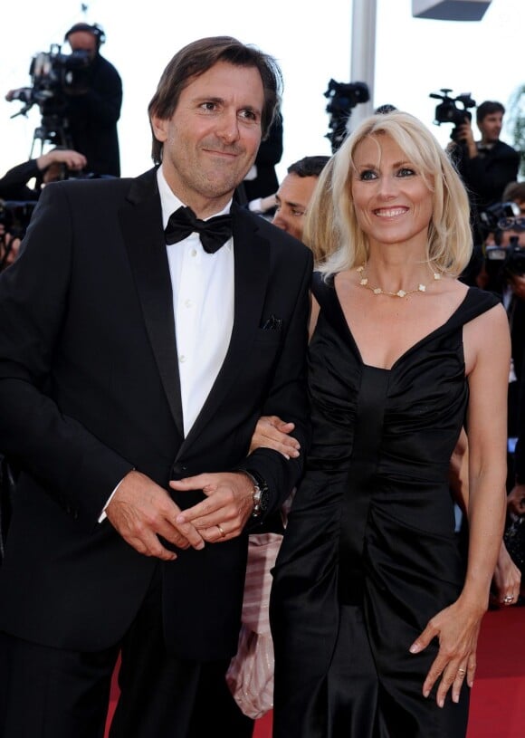 Christophe Lambert, directeur général d'EuropaCorp depuis juillet 2010, et son épouse Marie Sara au Festival de Cannes le 15 mai 2011.