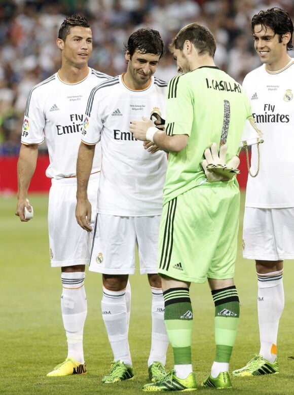 Cristiano Ronaldo, Raul, Iker Casillas et Kaka à Madrid le 22 août 2013.
