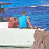 Exclusif - Kate Moss, sa fille Lila Grace et son mari Jamie Hince passent leurs vacances a Formentera avec des amis. Le 14 aout 2013