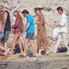 Exclusif - Kate Moss, sa fille Lila et son mari Jamie Hince passent leurs vacances a Formentera avec des amis. Le 14 aout 2013