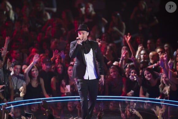 Justin Timberlake sur la scène des MTV Video Music Awards 2013 à New York, le 25 août 2013.