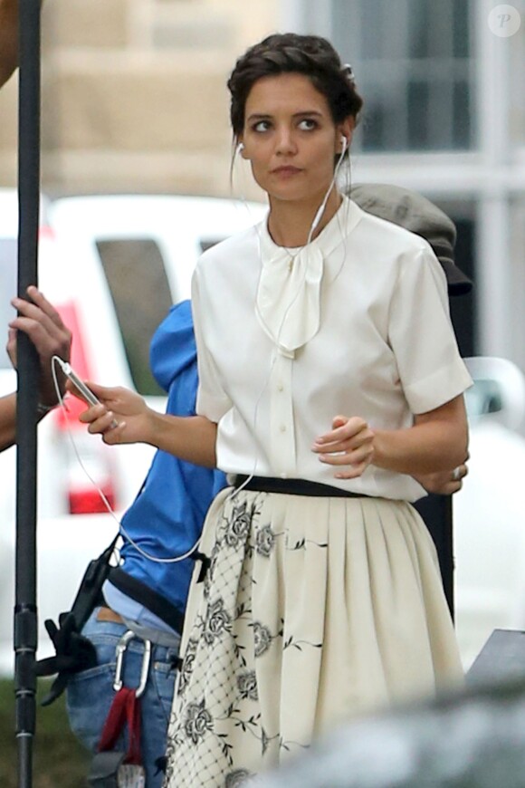 Katie Holmes sur le tournage du film Miss Meadows, à Cleveland, Ohio, le 28 août 2013.