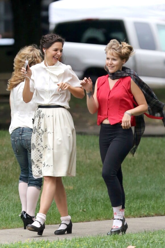 Katie Holmes sur le tournage du film Miss Meadows, à Cleveland, Ohio, le 28 août 2013.