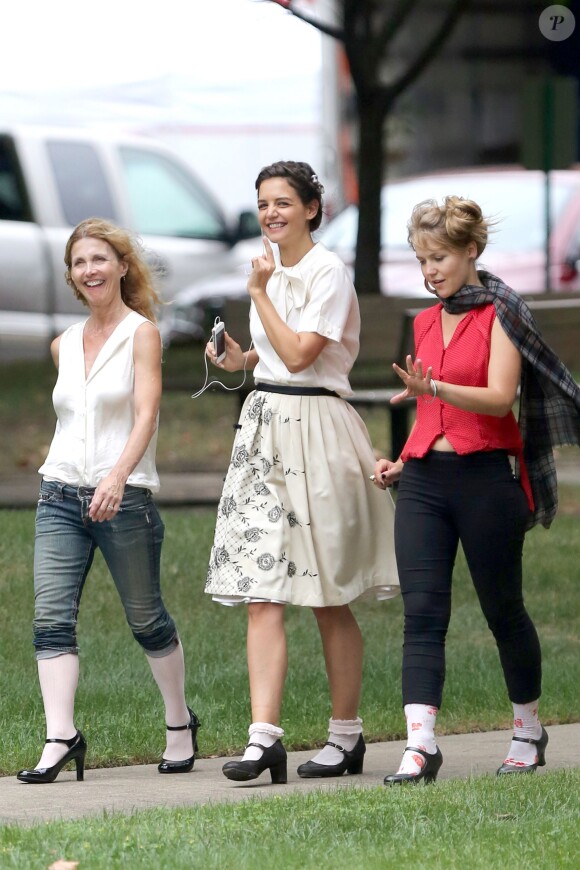 Katie Holmes sur le tournage du film Miss Meadows, à Cleveland, Ohio, le 28 août 2013.