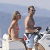 Exclusif - L'ancienne joueuse de tennis Arantxa Sanchez-Vicario et son mari Josep passent leurs vacances à Ibiza le 12 août 2013.