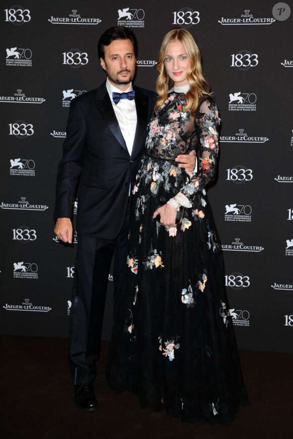 Matteo Ceccarini et Eva Riccobono assistent au dîner de gala donné par Jaeger-LeCoultre pour son 180e anniversaire à l'opéra La Fenice. Venise, le 2 septembre 2013.