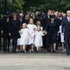 La famille royale et le cortège funèbre lors des obsèques du prince Friso d'Orange-Nassau, le 16 août 2013 à Lage Vuursche, tout près du château Drakensteyn.