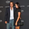 Robert Pirès et sa femme Jessica - Soirée de lancement "OÔRA M. Pokora" au Pavillon Gabriel à Paris, le 5 septembre 2013.