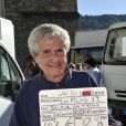 Claude Lelouch pendant le dernier jour de tournage de son film "Salaud, on t'aime" à Saint-Gervais-les-Bains, le 31 juillet 2013.