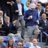Leonardo DiCaprio, Sean Connery et Alec Baldwin lors de la finale de l'US Open entre Rafael Nadal et Novak Djokovic le 9 septembre 2013 à Flushing Meadows