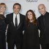 Nikos Aliagas avec sa compagne Tina Grigoriou, sa soeur Maria Aliagas et Marios Argyropoulos à la 4eme édition du "Global Gift Gala" à Paris, le 13 mai 2013.