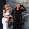 Angelina Jolie et Brad Pitt lors de l'avant-première à Berlin du film "World War Z" en Allemagne, à Berlin le 4 juin 2013