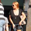 Lindsay Lohan à la sortie du restaurant Lure à Soho, New York, le 10 septembre 2013.