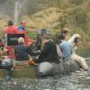 Monica Bellucci sur le tournage de L'Amour et la paix, nouvelle réalisation d'Emir Kusturica, sur la rivière Trebizat à Ljubuski en Bosnie-Herzégovine, le 9 septembre 2013