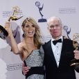 Heidi Klum et Tim Gunn sacrés meilleurs animateurs pour "Project Runway" lors des Creative Arts Emmy Awards au Nokia Theatre à Los Angeles, le 15 septembre 2013.