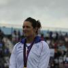 Emilie Fer et sa médaille olympique lors des Jeux olympiques de Londres le 2 août 2012