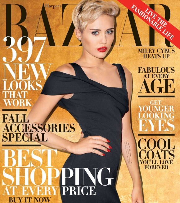 Miley Cyrus en couverture du magazine Harper's Bazaar, daté du mois d'octobre 2013.