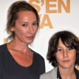 La réalisatrice Emmanuelle Bercot  et Nemo Schiffman lors de l'avant-première du film Elle s'en va à Paris au cinéma L'Arlequin le 16 septembre 2013