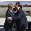 Letizia et Felipe d'Espagne ont accueilli en toute amitié le 18 septembre 2013 à la base militaire aérienne de Torrejon de Ardoz le roi Willem-Alexander et la reine Maxima des Pays-Bas pour leur visite inaugurale en Espagne.