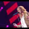 Céline Dion chante "Loved Me back To Life" lors de son concert sur les plaines d'Abraham à Québec, le 27 juillet 2013.