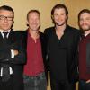 Peter Morgan, Andrew Eaton, Chris Hemsworth et Daniel Brühl lors de l'avant-première du film Rush à New York le 18 septembre 2013