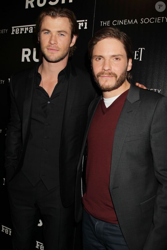 Chris Hemsworth et Daniel Brühl lors de l'avant-première du film Rush à New York le 18 septembre 2013