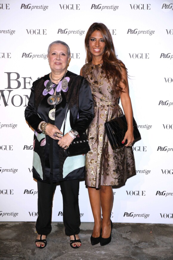 Laura et Lavinia Biagiotti lors de la soirée Beauty in Wonderland à Milan en marge de la Fashion Week italienne. Le 19 septembre 2013