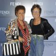 Carla et Paola Fendi assistent au défilé Fendi printemps-été 2014 à Milan. Le 19 septembre 2013.