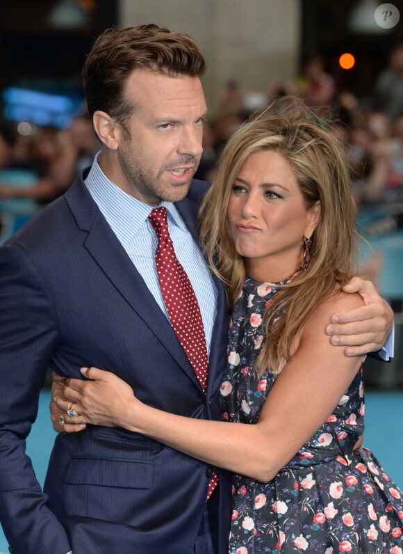 Jason Sudeikis et Jennifer Aniston à Londres le 14 août 2013.
