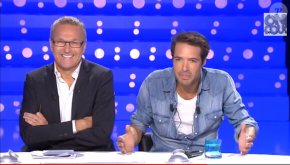 Laurent Ruquier et Nicolas Bedos dans "On n'est pas couché", le samedi 21 septembre sur France 2.