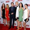 Jennifer Carpenter, Julie Benz, Michael C. Hall, Yvonne Strahovski, Jaime Murray, Aimee Garcia à la soirée de présentation de la dernière saison de Dexter, à Hollywood, le 15 juin 2013.