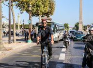 Hugh Jackman à bicyclette à Paris : Prudent et toujours charmant