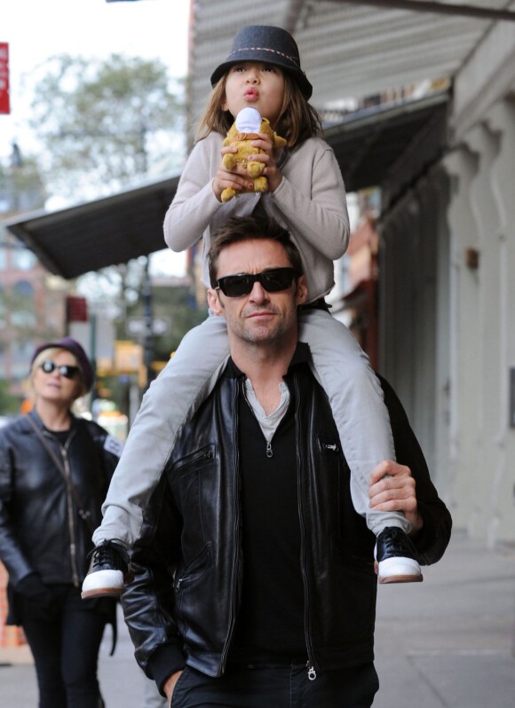 Hugh Jackman avec sa fille Ava le 12 octobre 2011