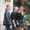 Rosie Huntington-Whiteley et Jason Statham sortent de l'hôtel Bristol et se baladent à Paris, le 26 septembre 2013.