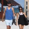 Kourtney Kardashian et son petit ami Scott Disick à Miami le 28 septembre 2013 à Paris.