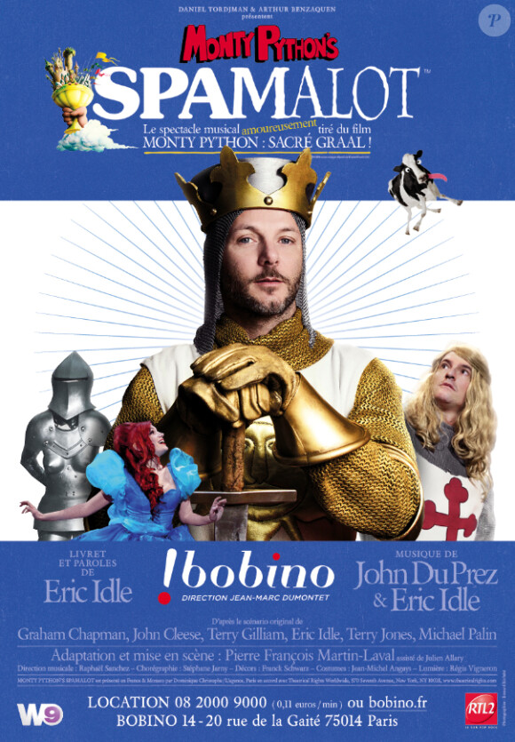 L'affiche du spectacle Spamalot au théâtre Bobino à Paris (2013)