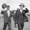 Dean Martin et Frank Sinatra arrivant à Londres (photo d'archive)