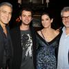 George Clooney, Jonas Cuaron, Sandra Bullock, Alfonso Cuaron lors du déjeuner en l'honneur du le film Gravity à New York le 2 octobre 2013