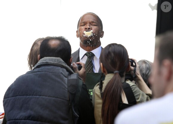 Jamie Foxx sur le tournage du film Annie à Brooklyn, New York le 1er octobre 2013.
