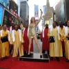 La nouvelle statue de Céline Dion chez Madame Tussauds, présentée à Times Square, à New York, le 8 octobre 2013.